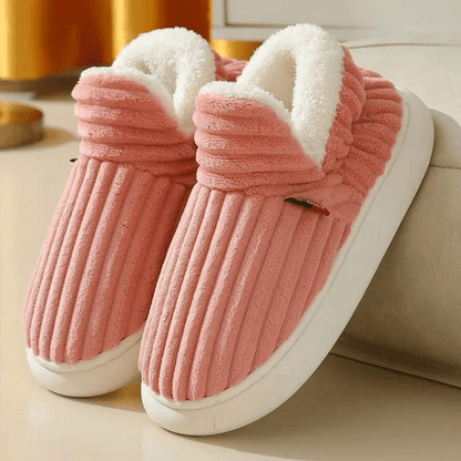 Women's winter furry slippers with thick soles