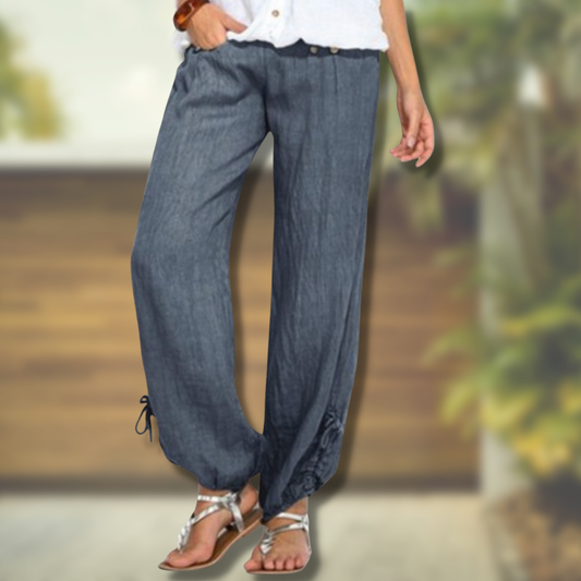 Breathable Relaxed Fit High Waist Trousers