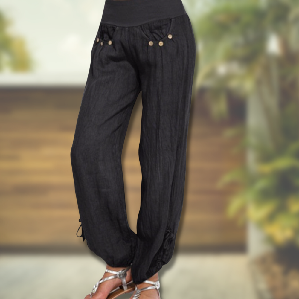 Breathable Relaxed Fit High Waist Trousers