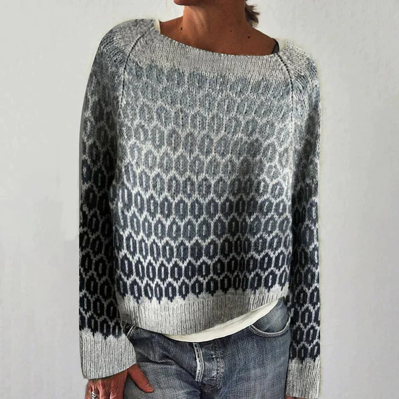 Women's round neck color sweater