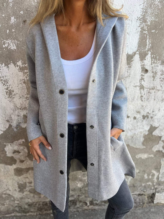 Hooded Single Breasted Casual Jacket