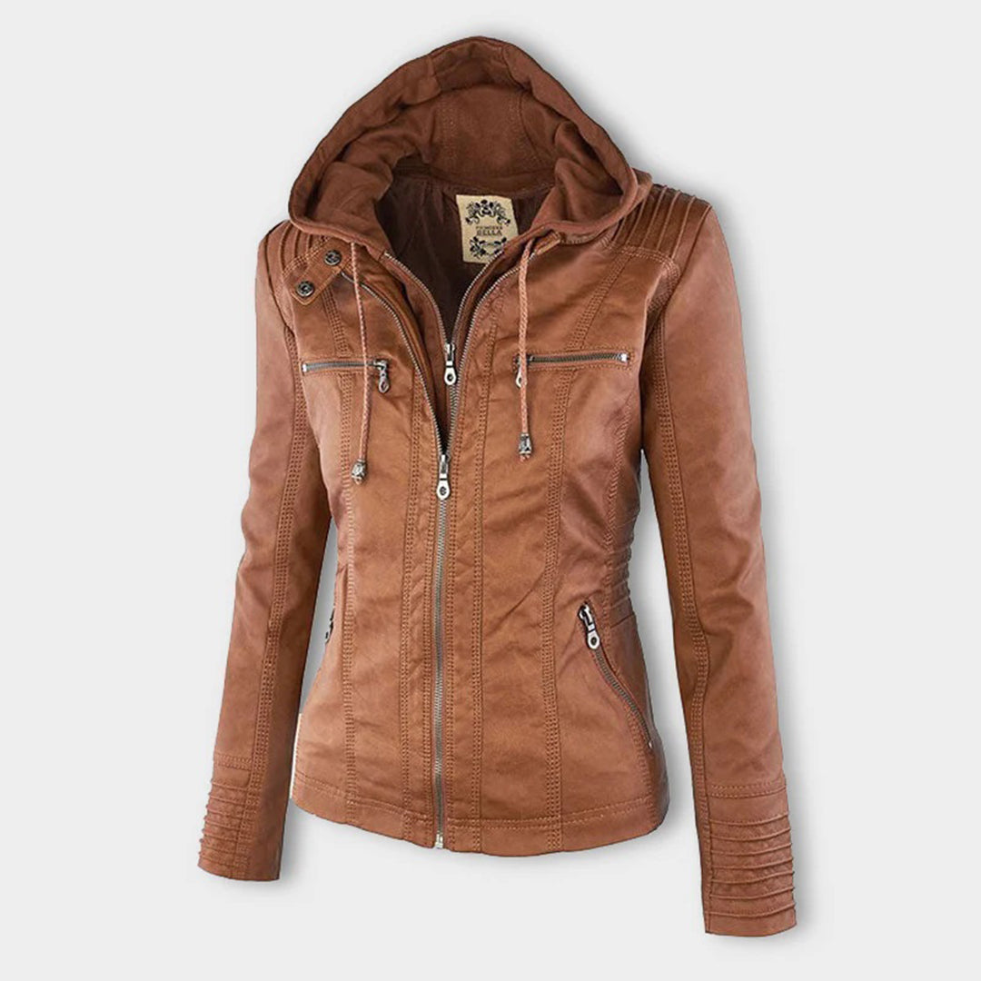 Women's leather winter jacket