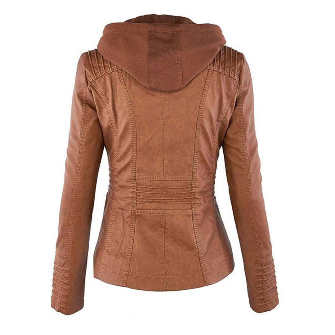 Women's leather winter jacket