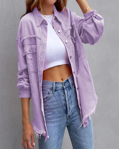 Women's torn denim jacket