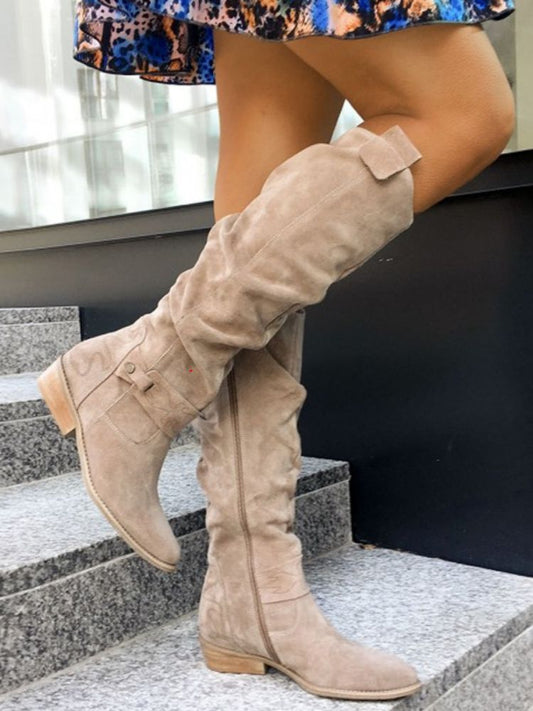Wool-Like Side Zipper Winter High Boots