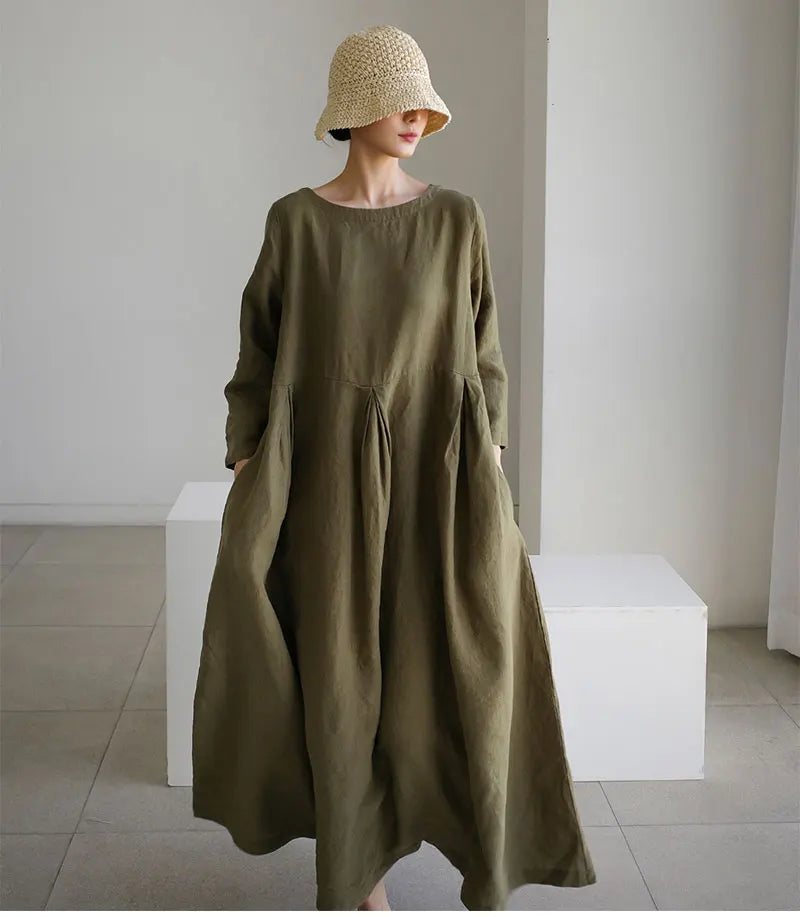 Breezy Loose Fit Long Sleeve Maxi Dress