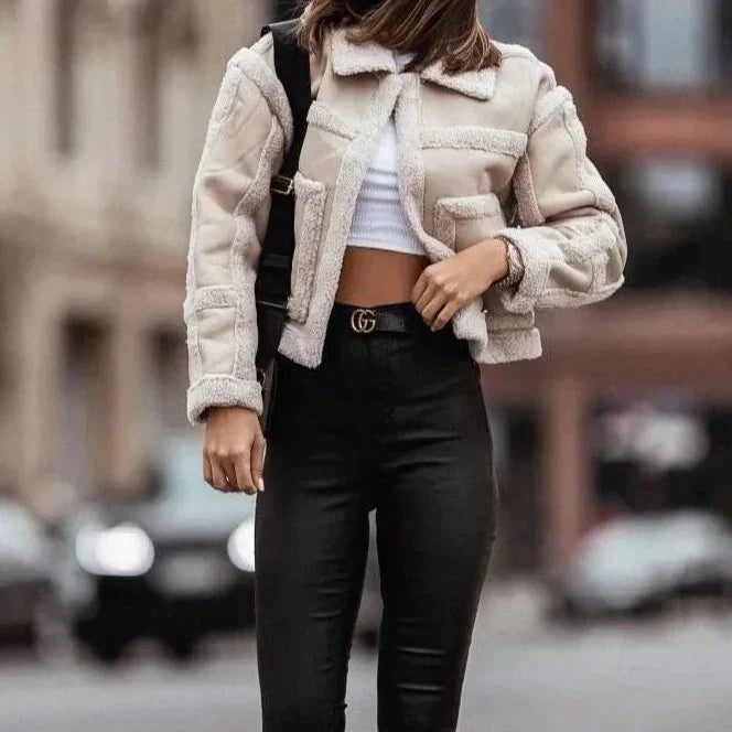 Women's patchwork leather jackets