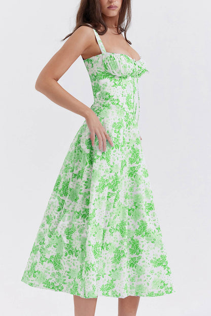 Women's Midi Dress - Fitted Bodice - Slit Skirt - Elegant Sleeveless Formal Wear