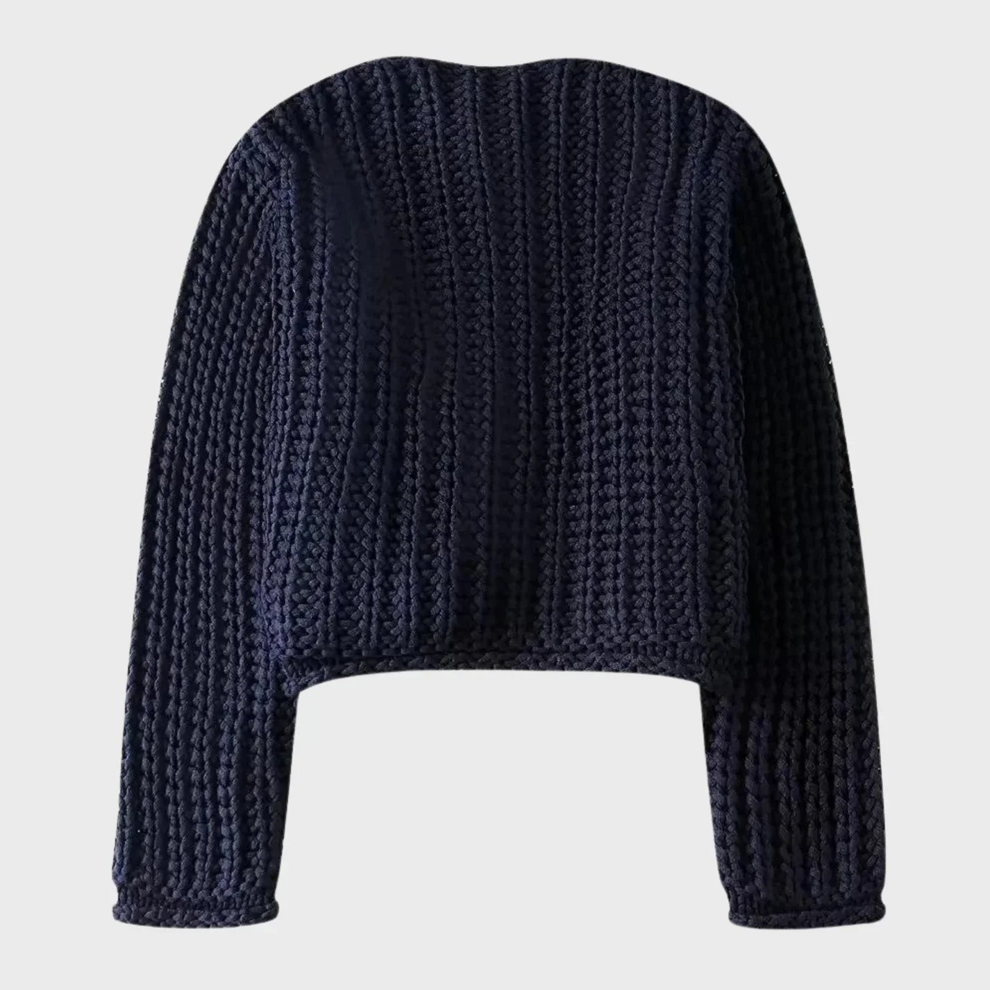 Women's knitted crewneck cardigans