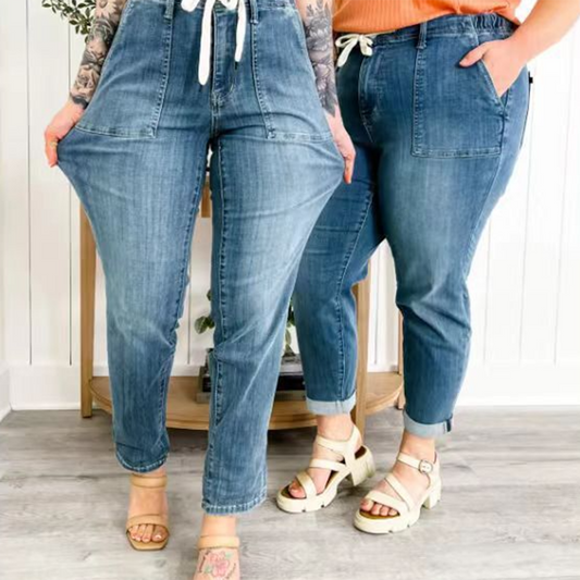 Elastic Belt Design Jeans