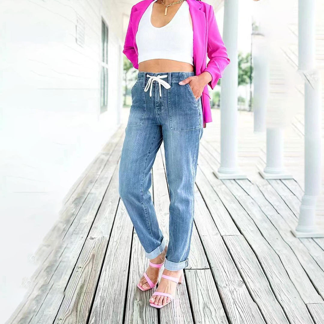 Elastic Belt Design Jeans