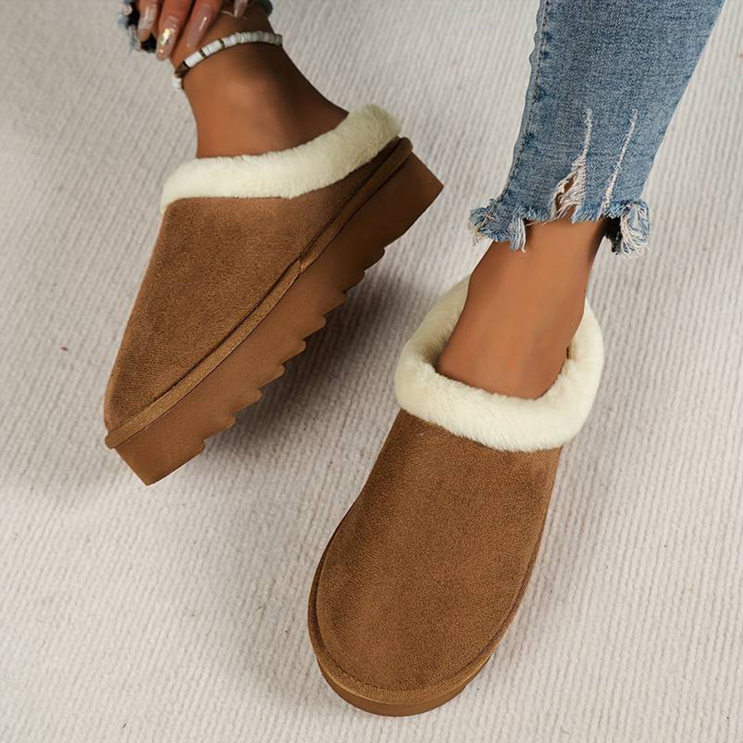 Women's winter slip-on snow low-top boots