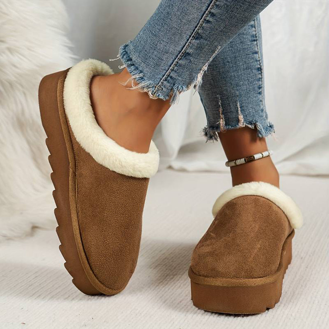 Women's winter slip-on snow low-top boots