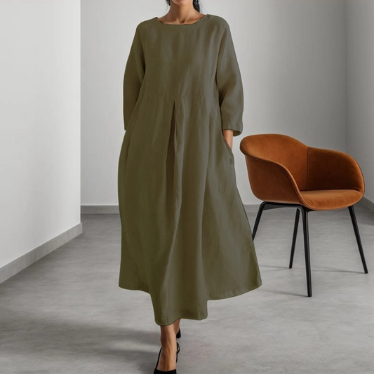 Relaxed Fit Long Sleeve Pocketed Dress