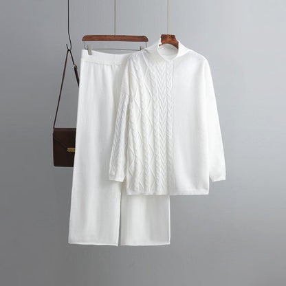 Teagan - chic wide-leg pants long-sleeve sweater 2 piece set