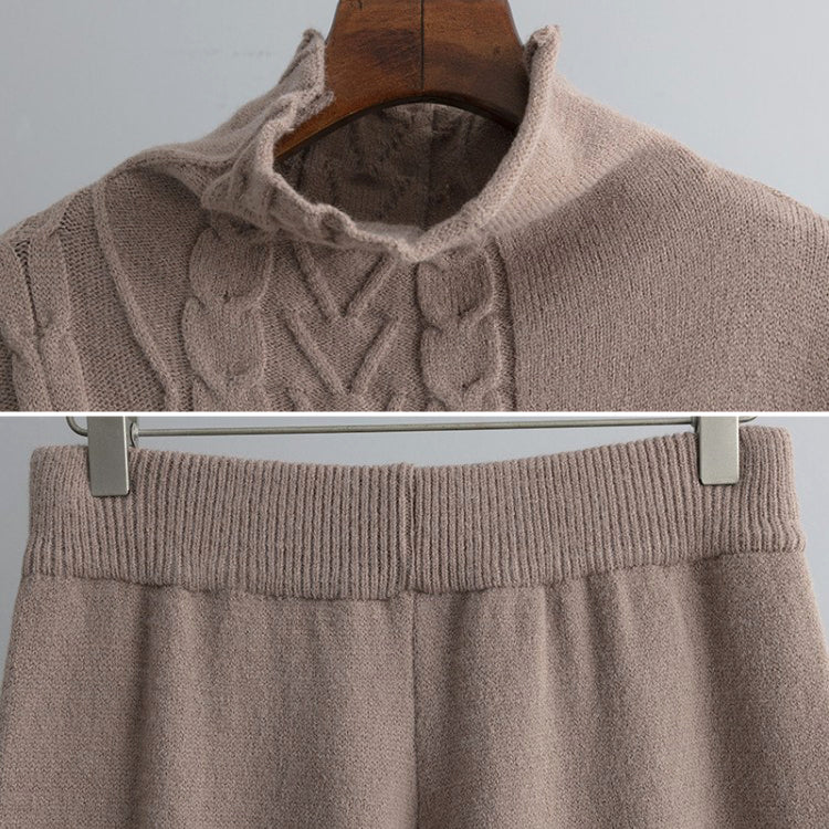 Teagan - chic wide-leg pants long-sleeve sweater 2 piece set