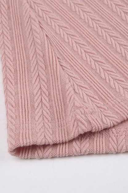 Women’s Sweater Dress - Cable Knit - Mini Length - Flared Sleeve - Fitted Silhouette