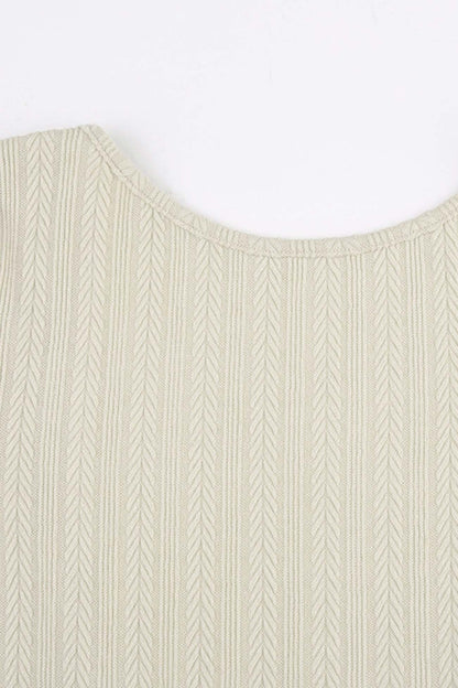 Women’s Sweater Dress - Cable Knit - Mini Length - Flared Sleeve - Fitted Silhouette