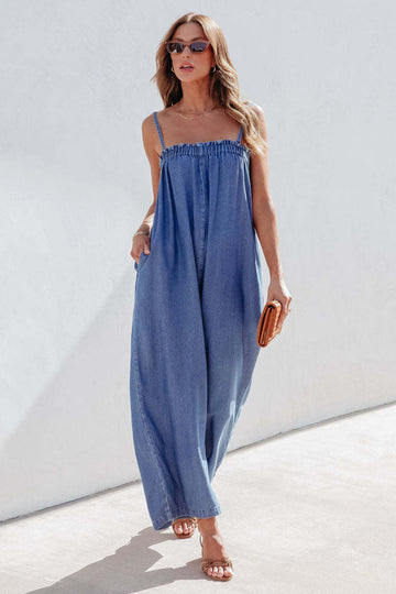 Gretchen - loose smocked wide leg jumpsuits