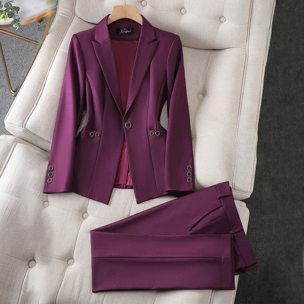 Women's business formal blazer and pants two-piece set