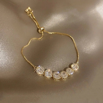 Luxury gold bracelet with sparkling crystals