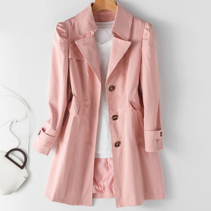 Women's elegant long windbreaker jacket