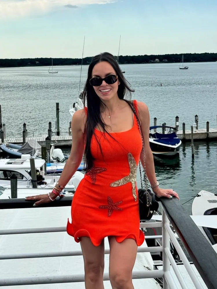 Embellished Slim Fit Sleeveless Mini Dress