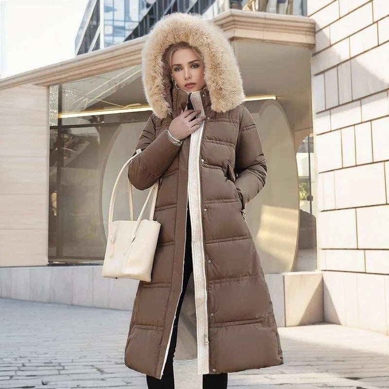 Padded Belted Long Winter Coat