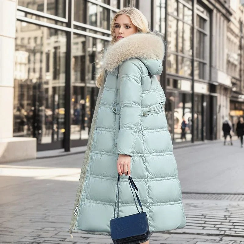 Padded Belted Long Winter Coat