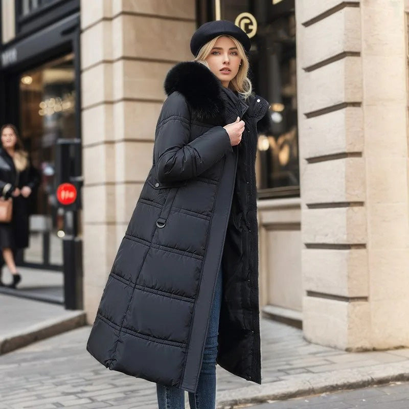 Padded Belted Long Winter Coat