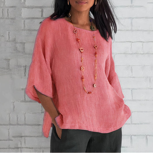 Lightweight Textured Relaxed Fit Tunic Top