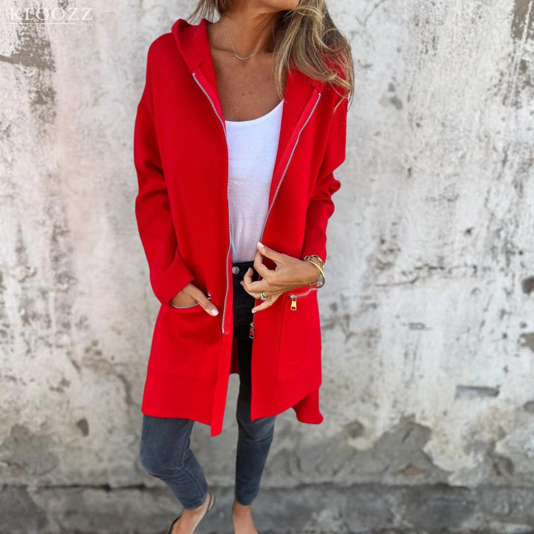 Women's elegant coat with hood