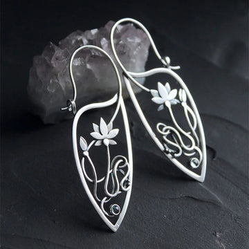 Elegant lotus flower earrings