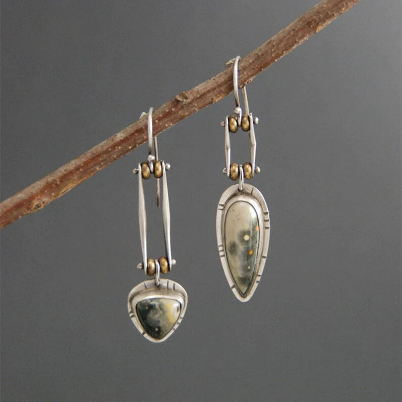 Long mechanical punk-style earrings