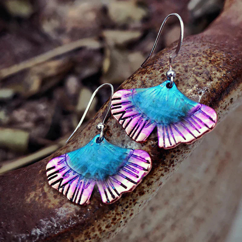 Blue butterfly boho earrings