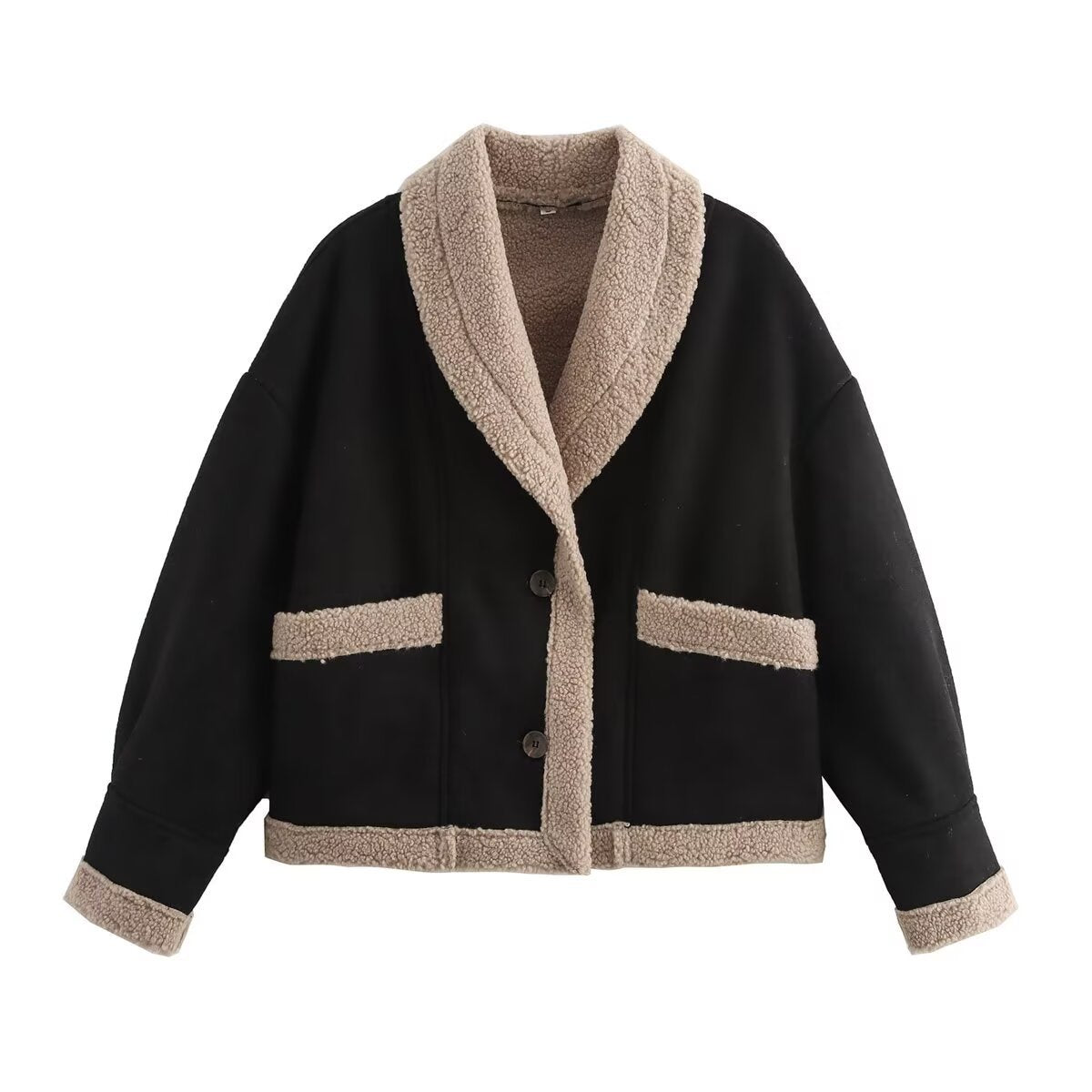 Women's winter coat with lapel collar