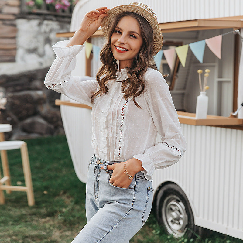 Louise - Ruffles Spring Women's Shirt