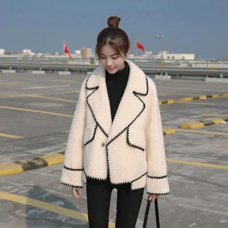 Hidden Button Closure Casual Coat