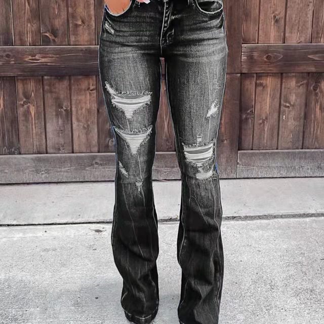 Women's high-waisted flared bootcut jeans