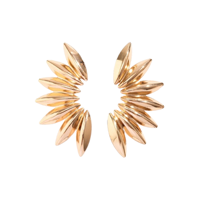 Women's Statement Earrings - Bold Geometric Design - Polished Metallic Finish