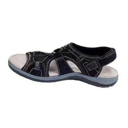 Women's Wedge Sandals - Strappy Design - Contoured Footbed - Open Toe Comfort