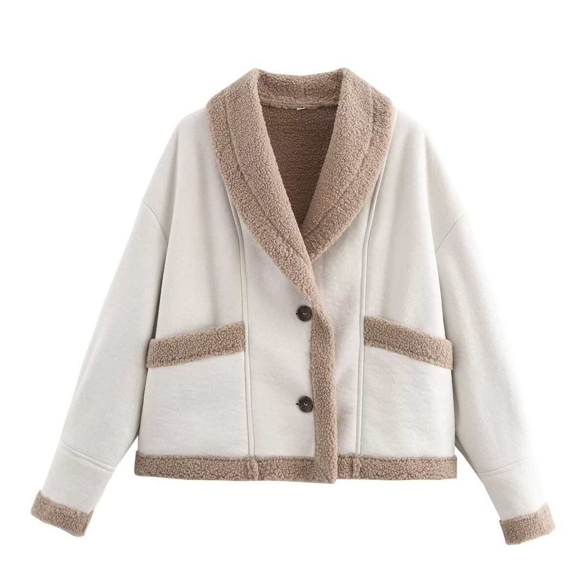Women's winter coat with lapel collar