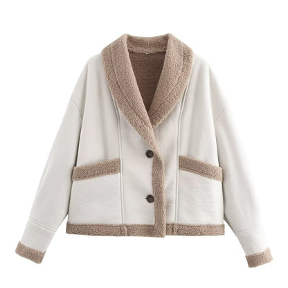 Women's winter coat with lapel collar