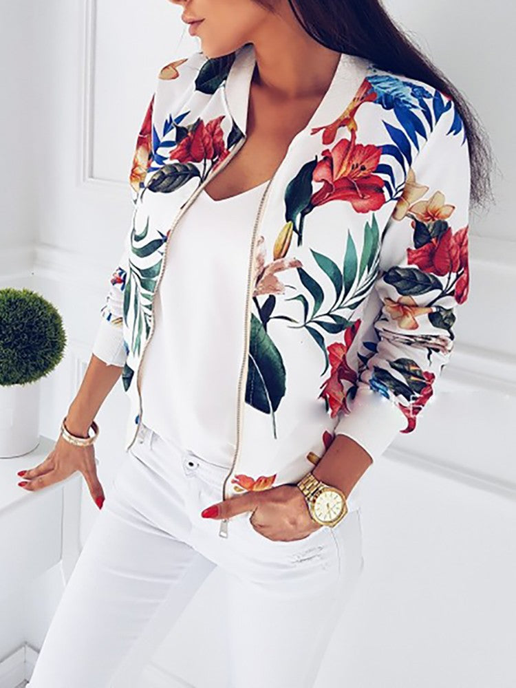Telida - Print long sleeve bomber jacket for women