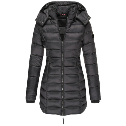 Women's winter puffer jacket with hood