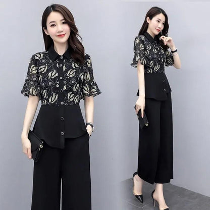 Veronika - short sleeve top and pants set