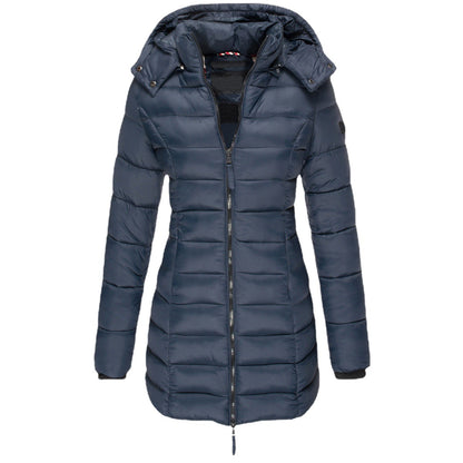 Women's winter puffer jacket with hood