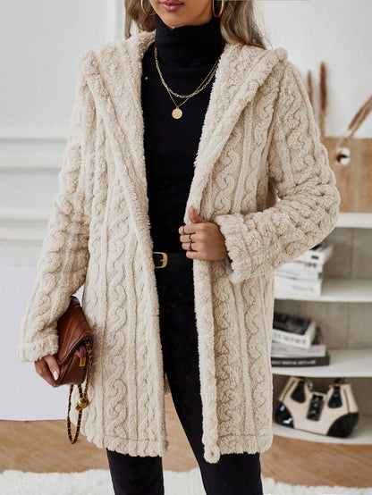 Women’s long-sleeved hooded twisted jacket for autumn/winter