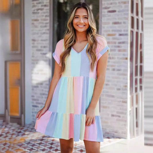 Breathable Tiered Loose Fit Casual Dress