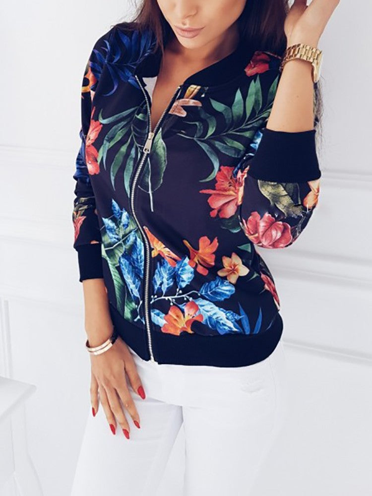 Telida - Print long sleeve bomber jacket for women